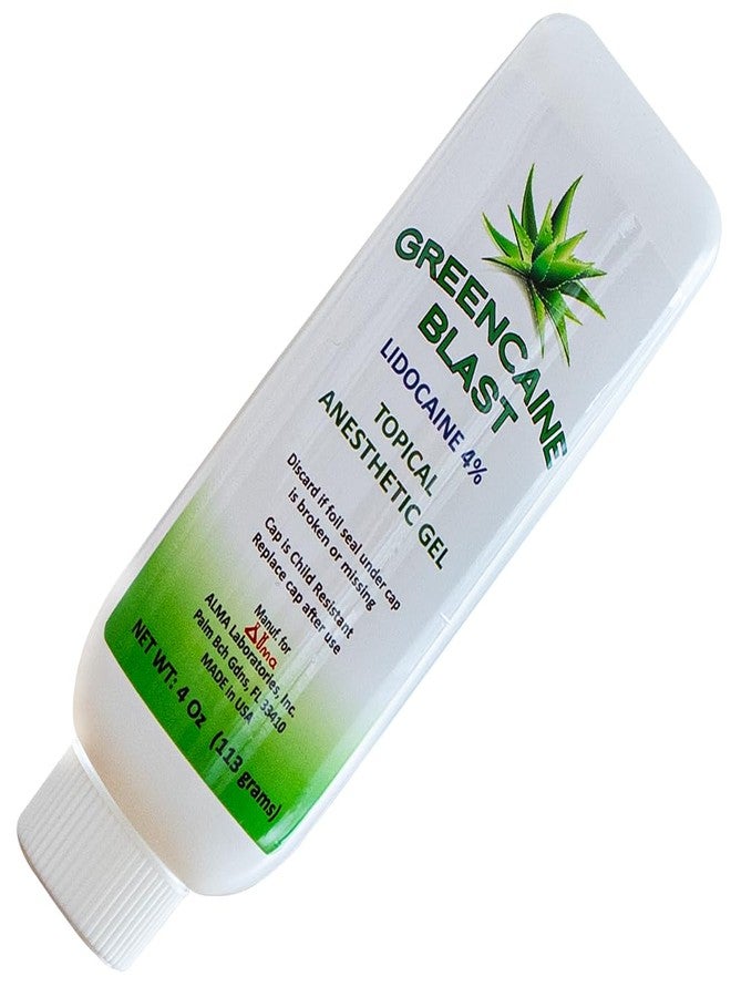جرينكاين كريم التخدير Greencaine Blast Lidocaine 4% بحجم احترافي كبير 4 أونصة لتخفيف الألم مع خلاصة الصبار المهدئة وزيت الجوجوبا، مخدر موضعي ذو قوة قصوى لتهيجات الجلد الطفيفة. - Image 1